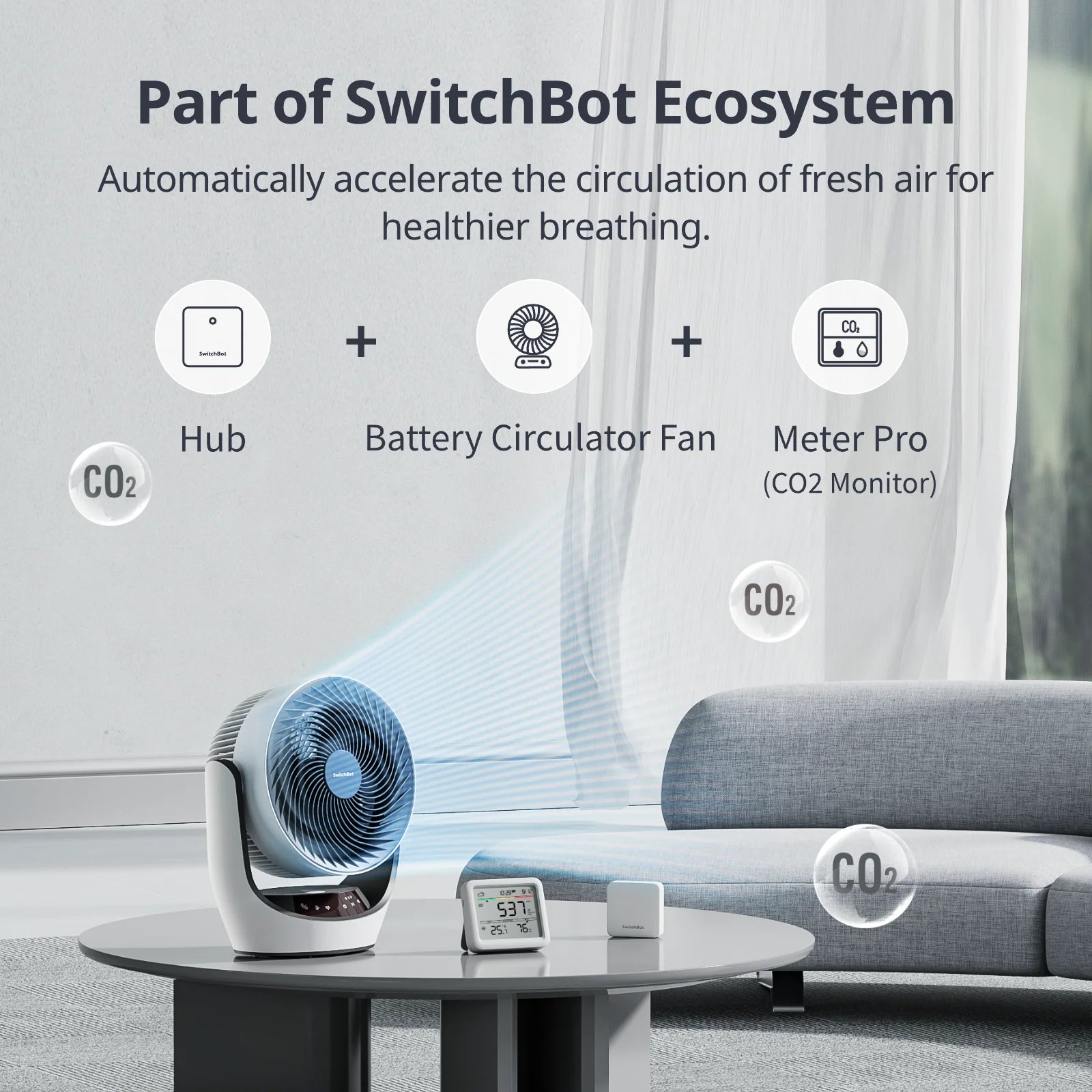 SwitchBot Skjá- Loftgæðanemi (CO2 Skynjari)